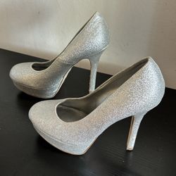 Silver High Heels 8.5