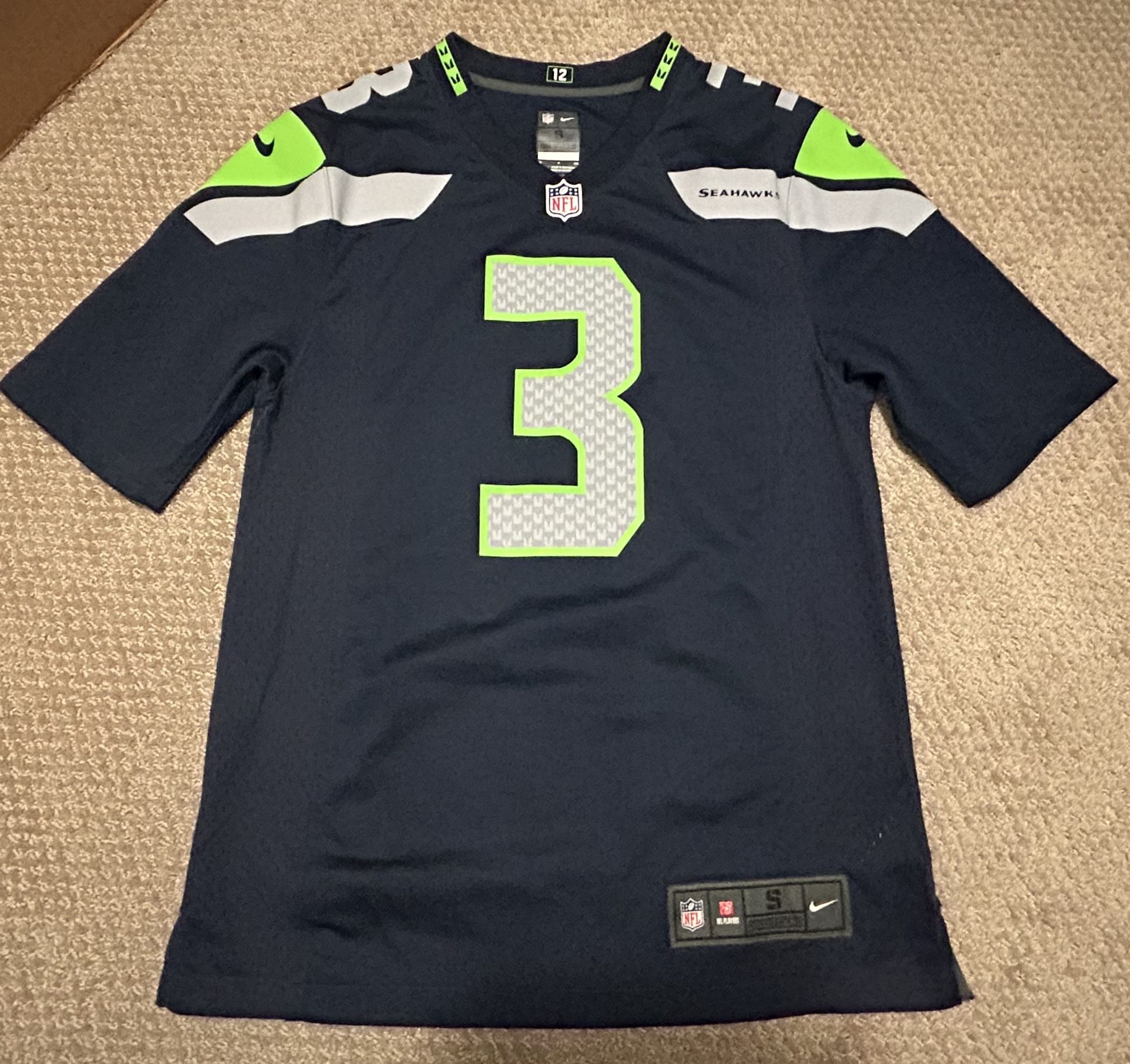 Russell Wilson #3 Seattle Seahawks Nike On Field Jersey Mens Sz Small Blue