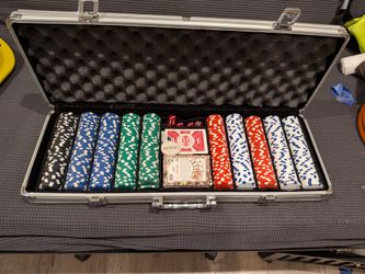 Poker Chip Set with Aluminum Carrying Case & Decks - $20 obo