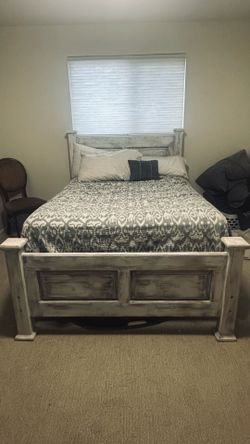 Full bed frame box spring and mattress