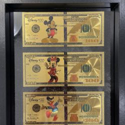 Disney 70Th Anniversary Collectible Gold $100 Bills