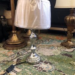 Silver Antique Table Lamp