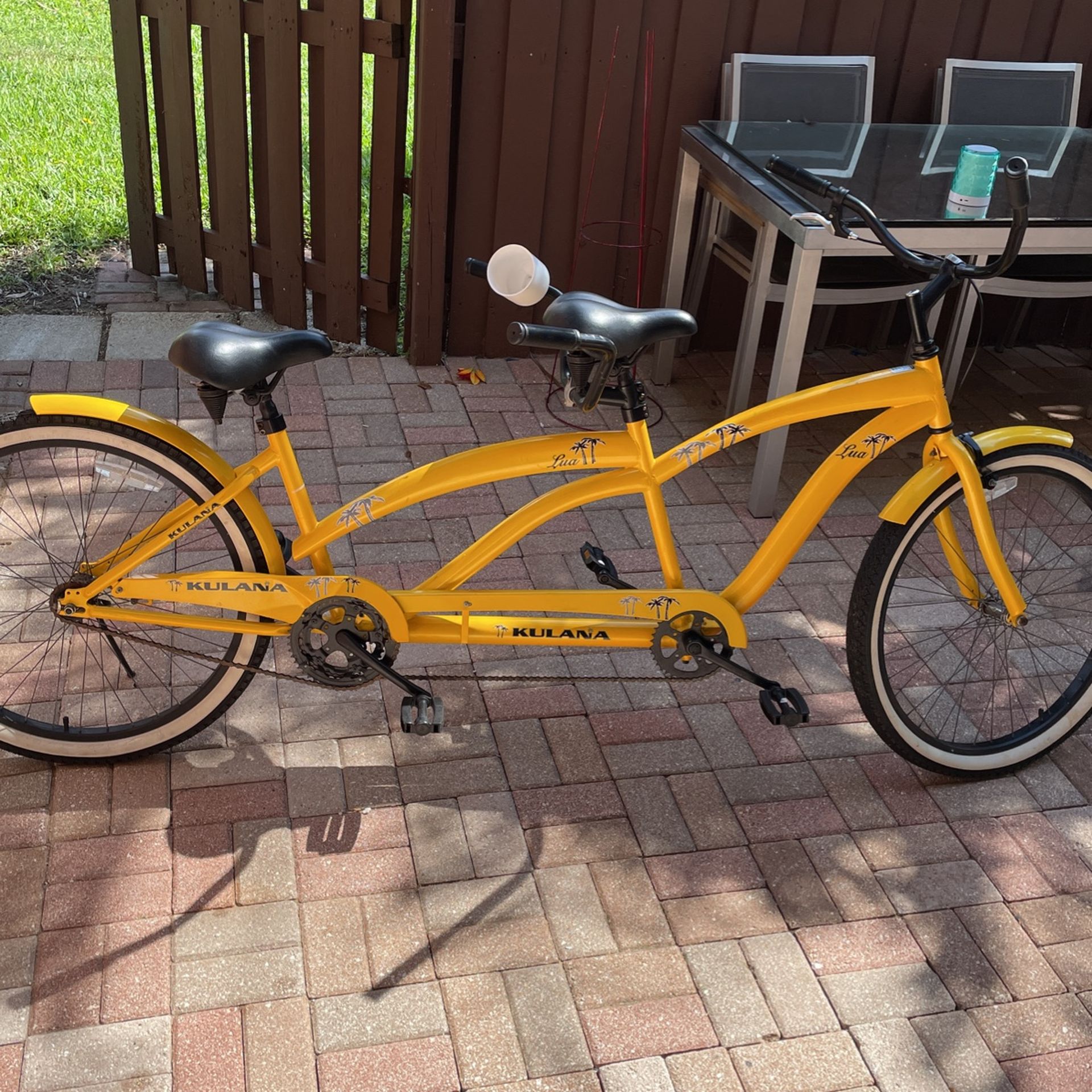 Yellow Two Seater Bike