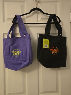 Trader Joe's Mini Canvas Tote Bags Set of 2