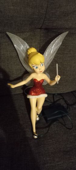 Disney Tinkerbell Peter Pan Red Glitter Dress Figurine Light Up Tree Topper  for Sale in Los Angeles, CA - OfferUp
