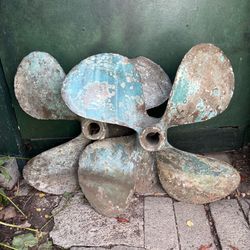 Pair of Large 21.5” Vintage Brass Boat Propellers – RARE!