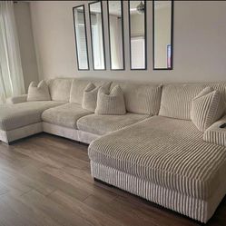 NEW BRAND NEW DOUBLE CHAISE SECTIONAL OFF WHITE 