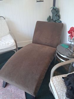 Nice Brown Suede Chaise Lounger