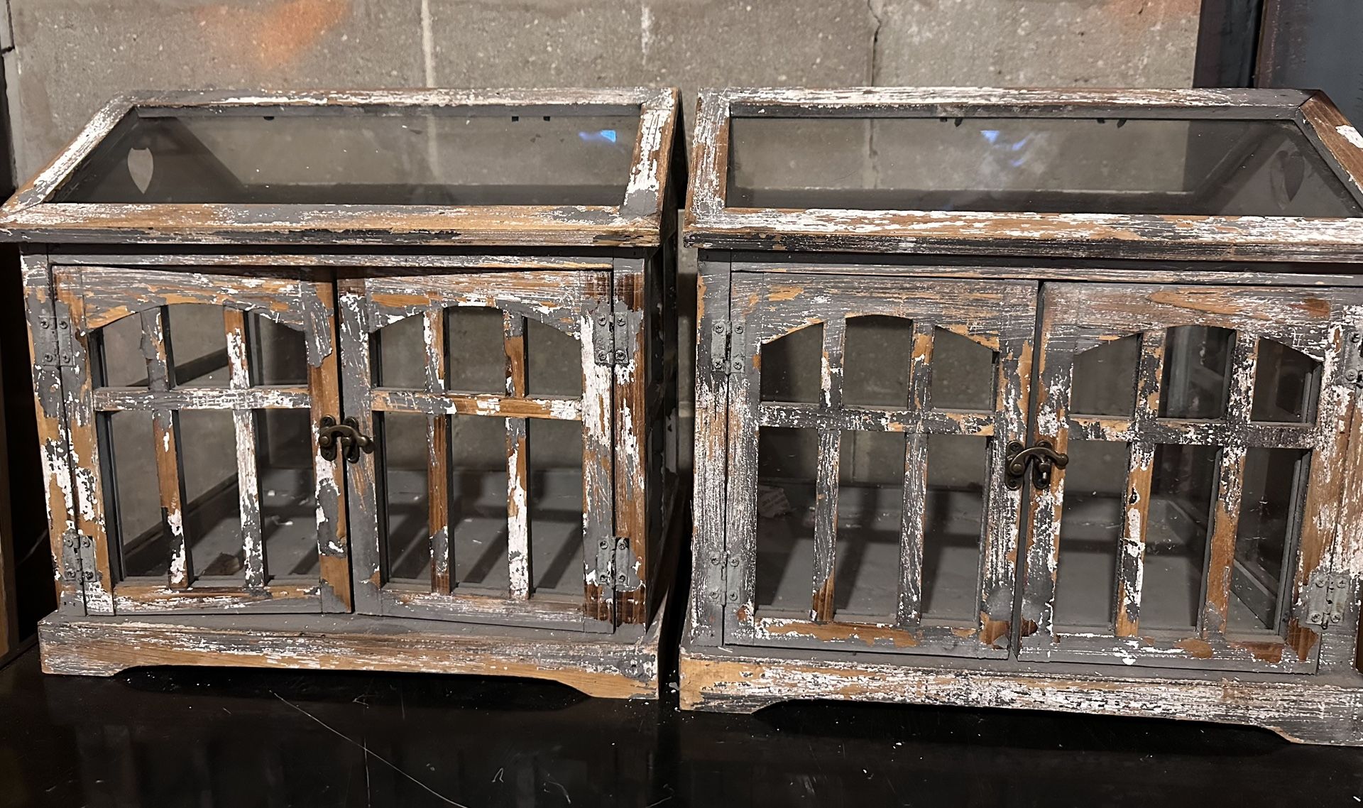 2 Decorative Distressed Bird Cage