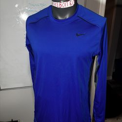 Nike Blue Men’s Dri-Fit Legend Long Sleeve Fitness Large VINTAGE Polyester Y2K