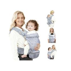 Baby Carrier with Storage Bag, 4 in 1 Front & Back Facing Design, Forward Facing, Adjustable, Baby Essential, Head Support, Baby Carrier for Newborn t