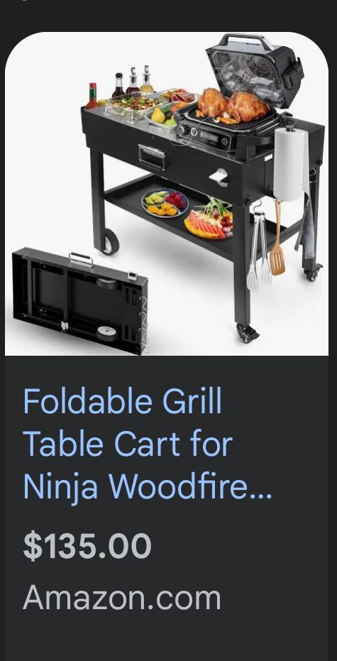 Portable Grill Table Cart for Ninja Woodfire Outdoor Grill(OG700