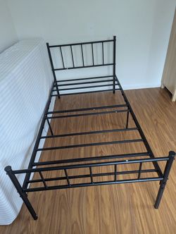 twin size memory foam mattress and metal frame