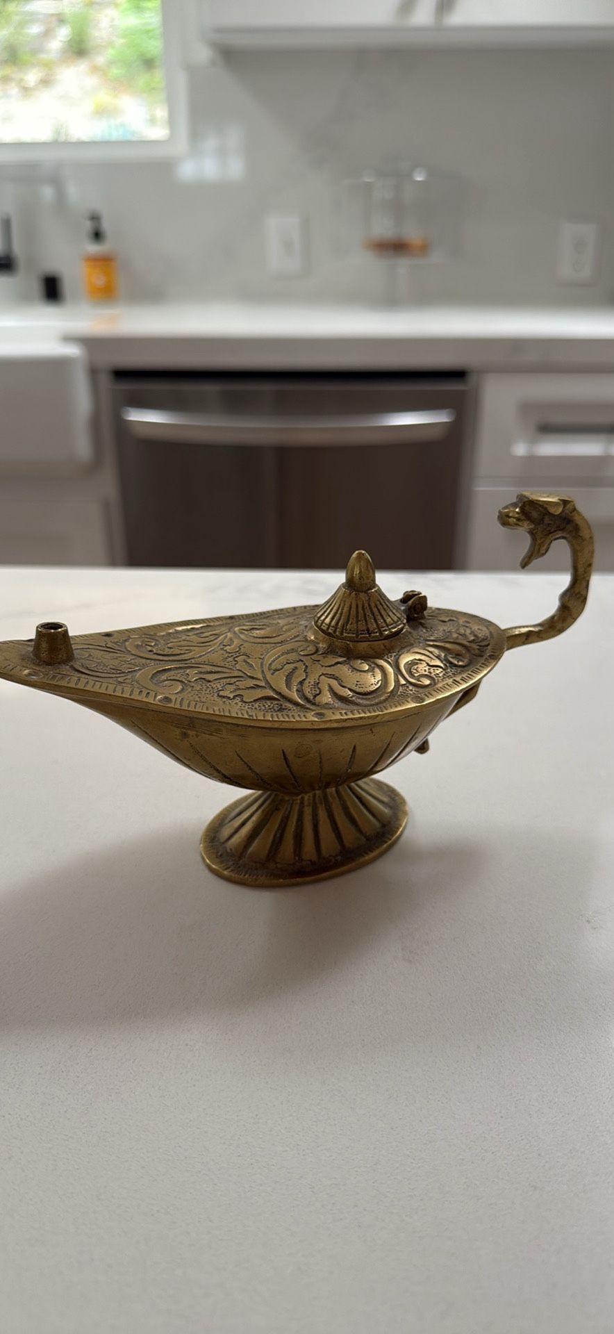 Antique Brass Magic Lamp And Bell