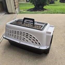 Petmate 2-Door 19" Top Load Kennel Cat Dog Carrier Crate - brown/white cage