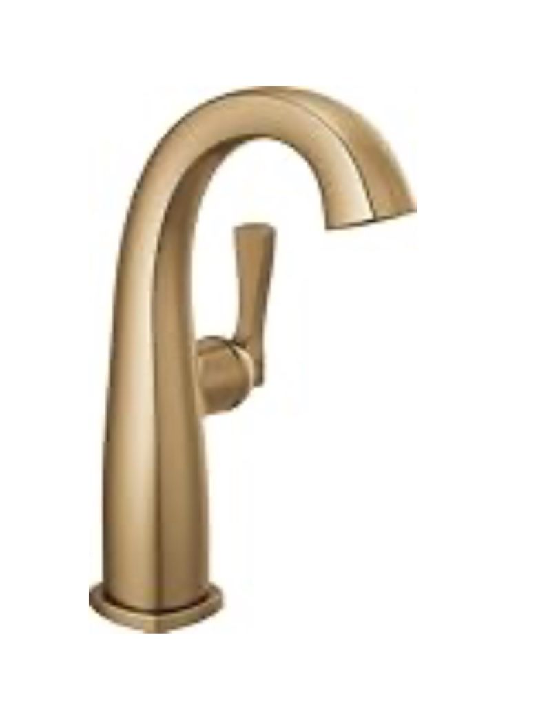 Brand New In The Box- Delta Faucet Stryke Mid-Height Single Hole Bathroom Faucet, Gold Single Handle Bathroom Faucet, Bathroom Sink Faucet, Delta Gold