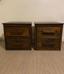 Real Wood Rustic Nightstand Set