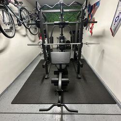 Vesta Fitness Smith Machine 2001 w/Bench Attachment | 230lb Bumpers Weights | 7ft Olympic Bar | Fitness | Gym Equipment | FREE DELIVERY🚚 