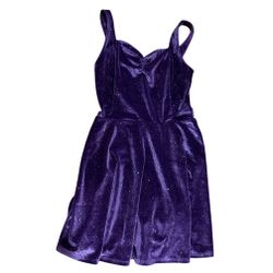 Sugar Jade Little Girl’s Velour Fit Flare Purple Sweetheart Dress NWT Size 8