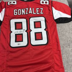Tony Gonzalez Signed Autograph Custom Jersey - Beckett Coa - Atlanta Falcons