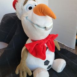 Authentic Disney Store Frozen Olaf Santa Hat Christmas Plush Stuffed Plush 11"