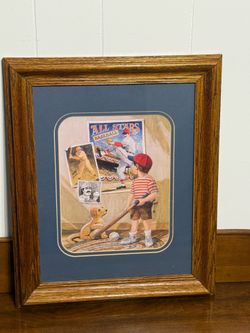 “Baseball Stars” vintage framed print