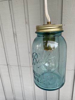 Unique Blue Ball Jar Lamp