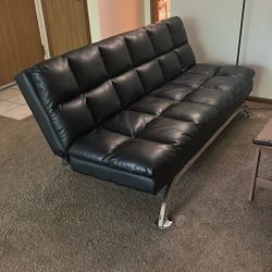Black leather Futon
