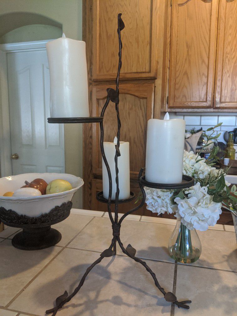 Rod Iron Candle Holder. My Candles Are Not For Sale 