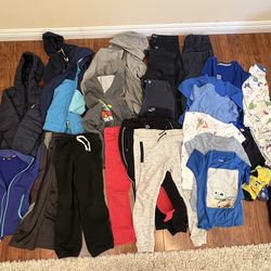 Lot of Boys clothes size 8 about 30 pieces: Nukutavake puffer jacket, jackets, pants, sweaters, shorts,  shirts, pajamas, socks