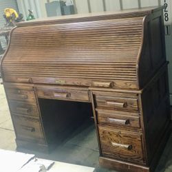 Oak Roll Top Desk