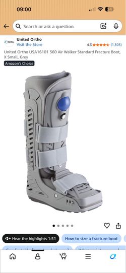 United Ortho 360 Air Walker Standard Fracture Boot Size Small
