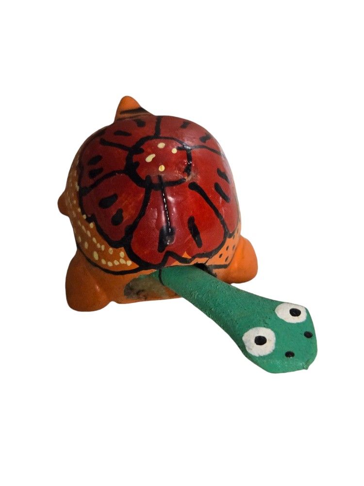 handpainted Mexican knodder turtle 1"