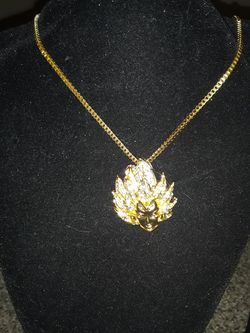 Iced out bling dragonball z goku necklace