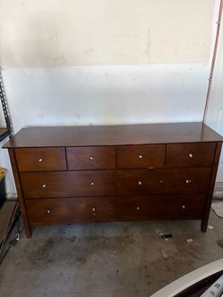 Brown Wood Drawer Dresser
