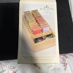 New D M C Wooden Thread Box