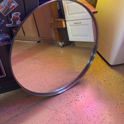 Oval  Brush Chrome  28 Inch Mirror