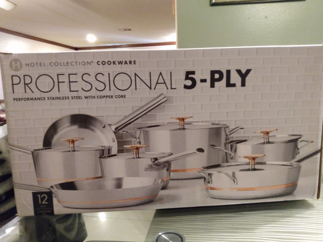 Hotel collection cookware professional 5-PLY 12 piece set