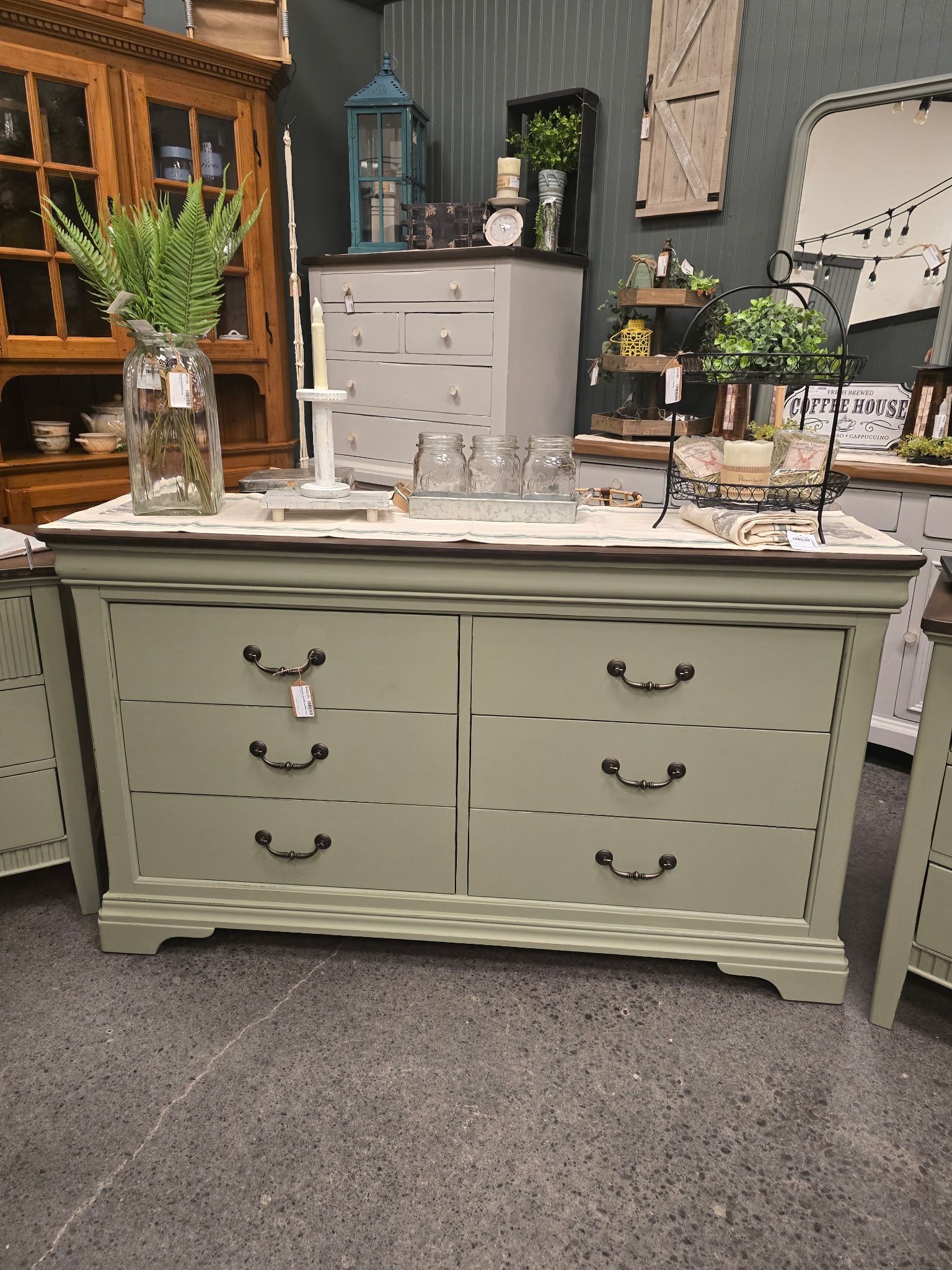 Newly Refinished Green Dresser
