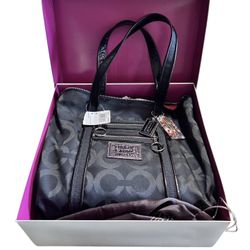 Coach Black Signature Poppy Tote
