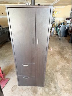 Tall Office Storage Cabinet (2-Door + 2-Drawer, Espresso)