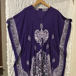 Purple Paisley Kaftan Dress