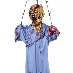 NEW - Spirit Halloween Hanging Barbwire Zombie