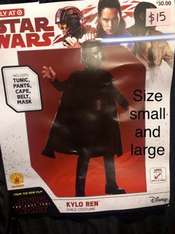 NEW Kylo Ren Halloween Costume size small and large (kid sizes)