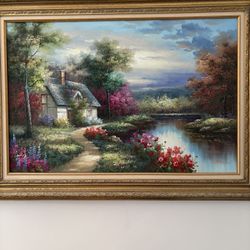 Large Oil Canvas Painting