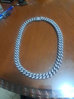 Bling bling 30" long 3/4" wide stainless cuban link chain iced out cz