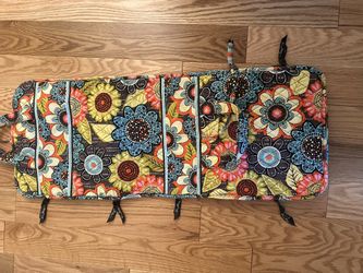 Vera Bradley Hanging Organizer Cosmetic Bag Quilted Cotton Floral Travel Case w/ Hook