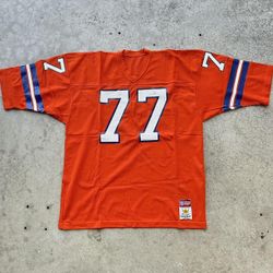 Vintage 80’s KARL MECKLENBURG 77 DENVER BRONCOS Sand Knit NFL Official Jersey Orange