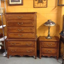 Henry Link Two Piece Chest Of Drawers and Single Nightstand Set For Sale 