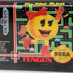 Ms. Pac-Man (Tengen) - Authentic & Tested Sega Genesis Video Game Cartridge